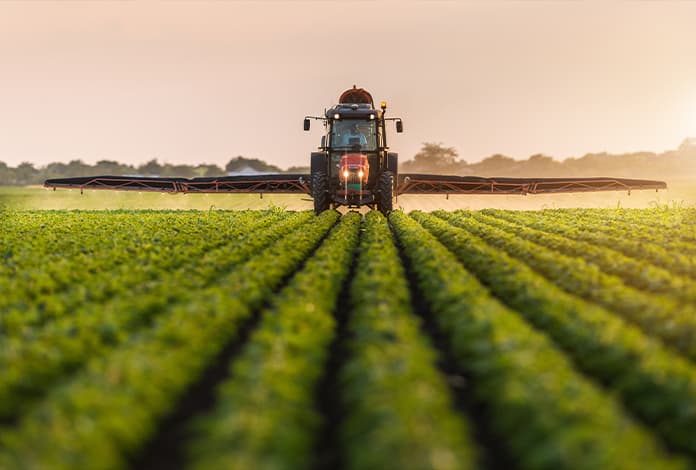 tractor spraying chemicals