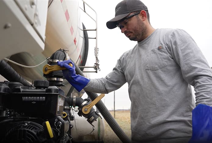 Farmer using M350 Wet Seal Pump