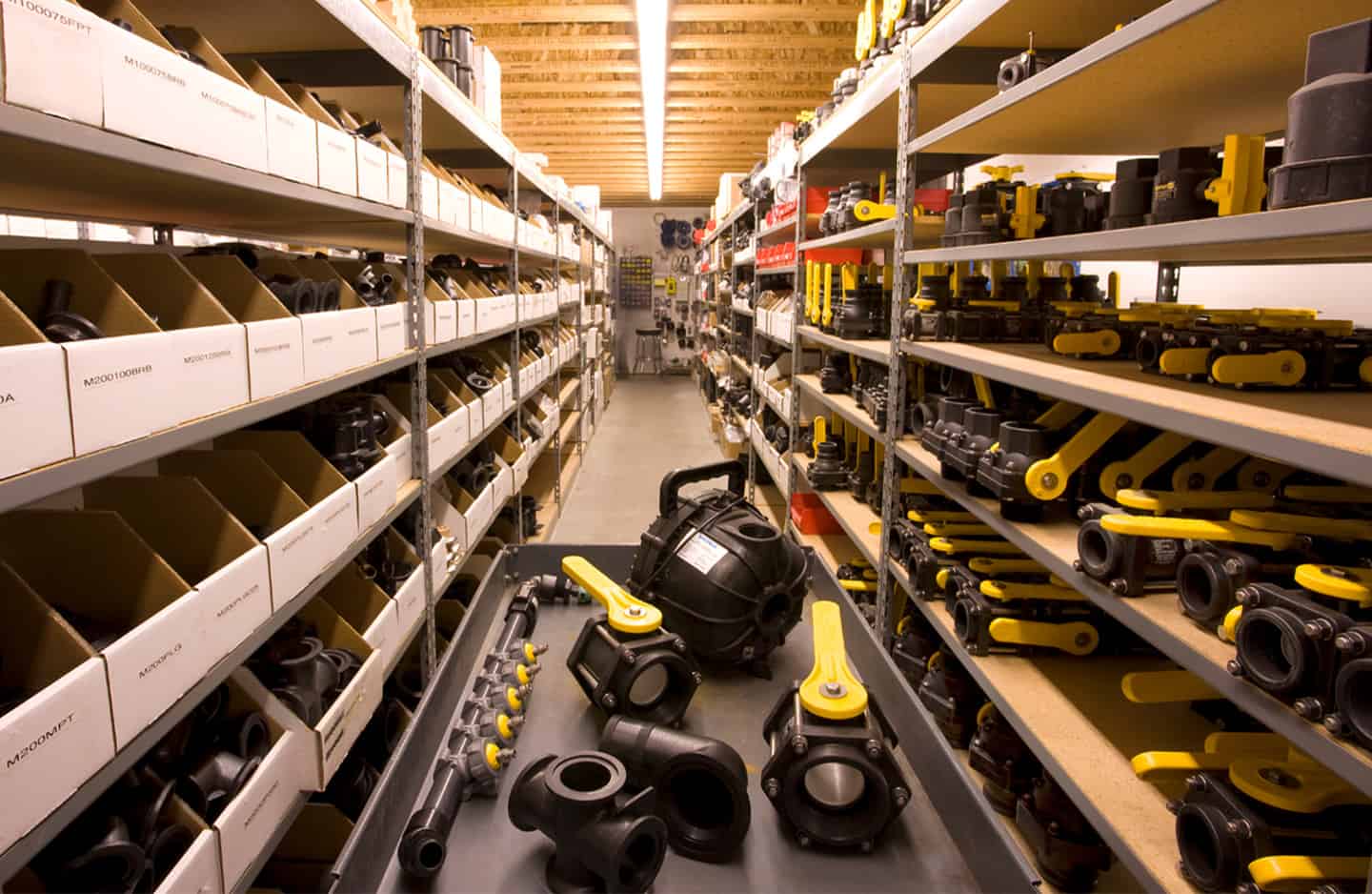 shelves of banjo products