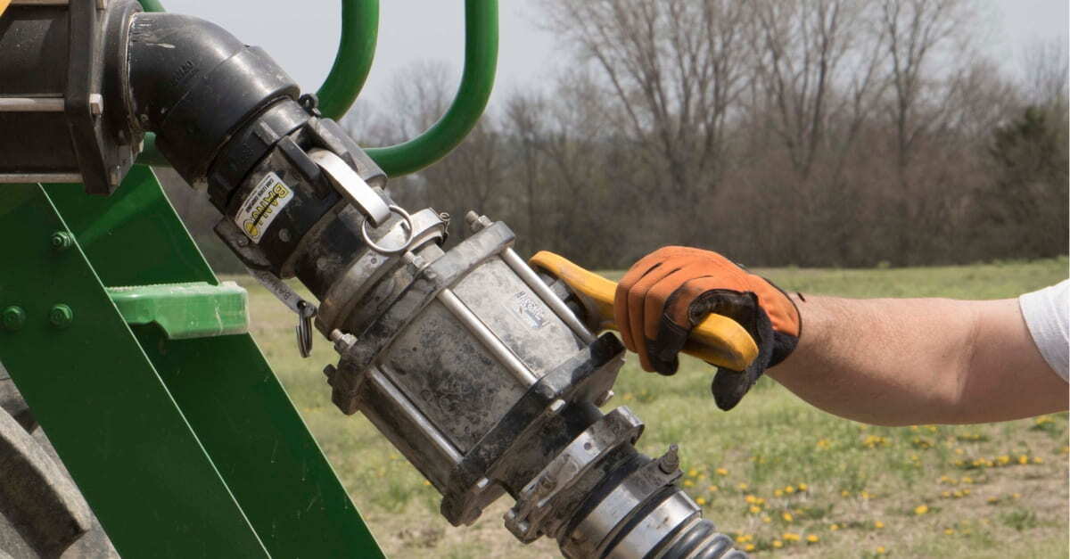 Liquid handling equipment used in an agricultural application